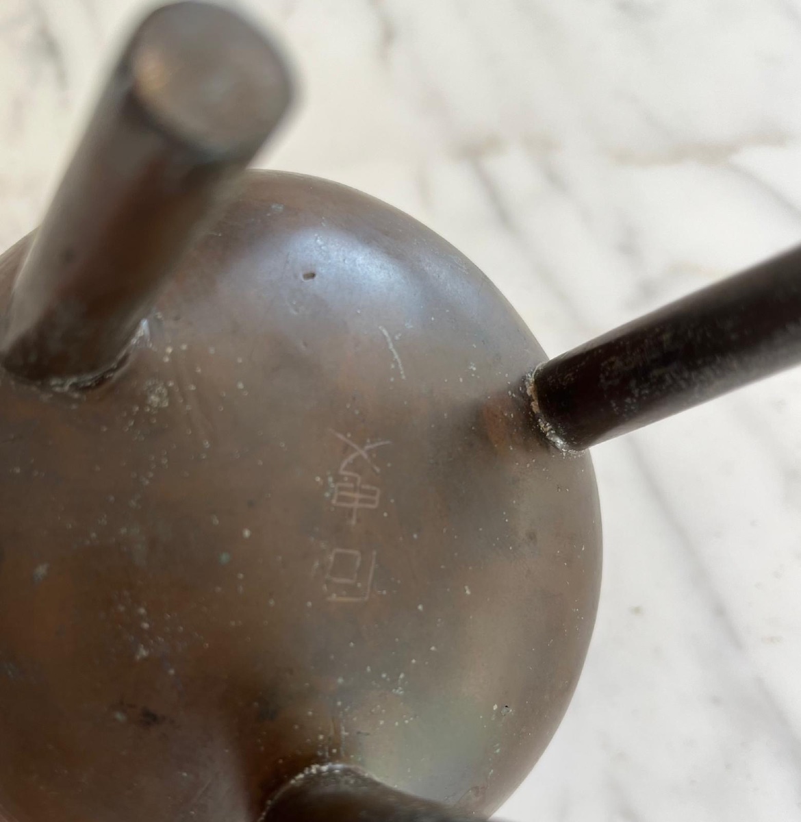 Tripod Perfume Burner In Bronze And Silver Inlays. 17th-18th Century.-photo-3