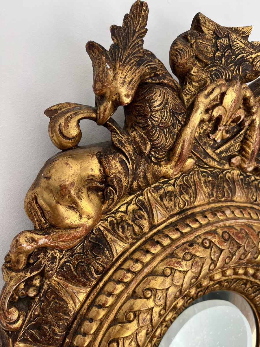 Miroir en bois doré de style baroque -photo-4