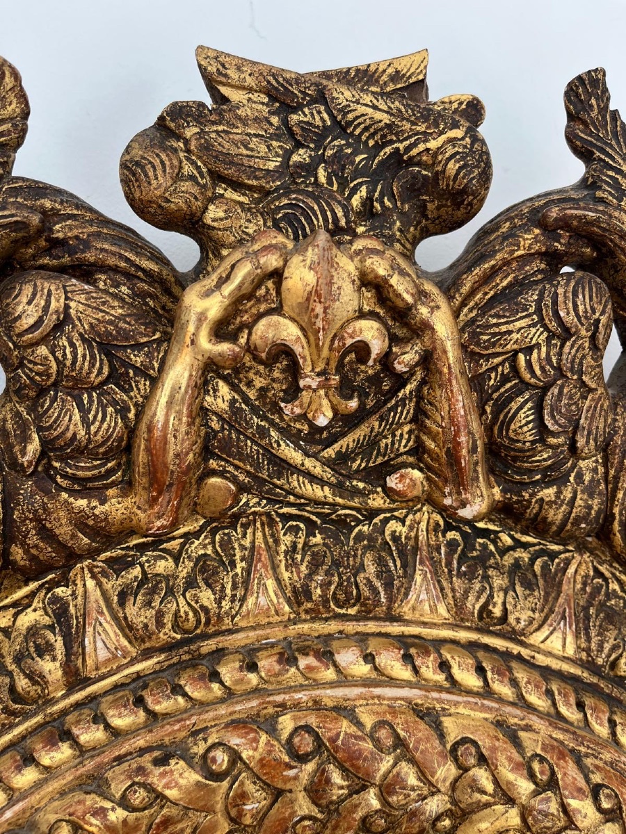 Miroir en bois doré de style baroque -photo-6