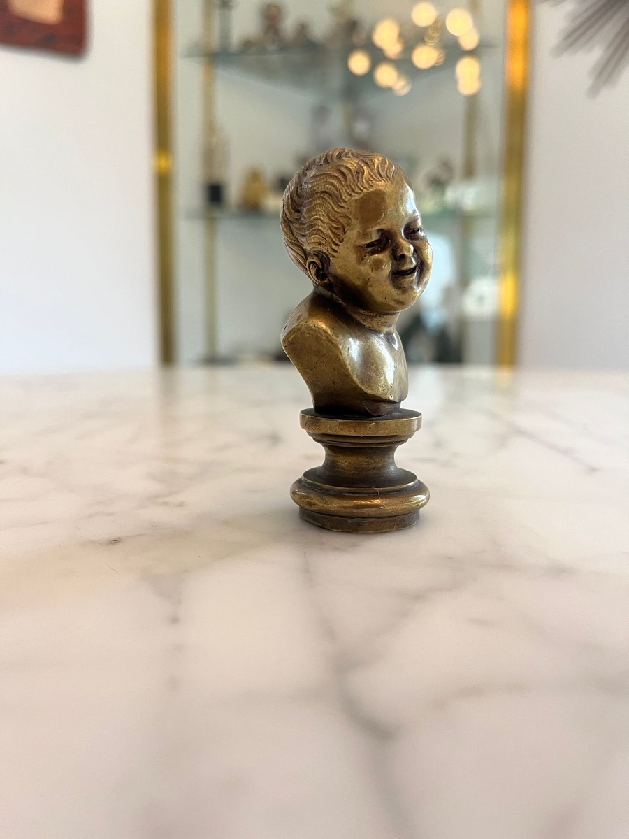 Sceau cachet en bronze “ Jean qui rit” fin XIX-photo-2