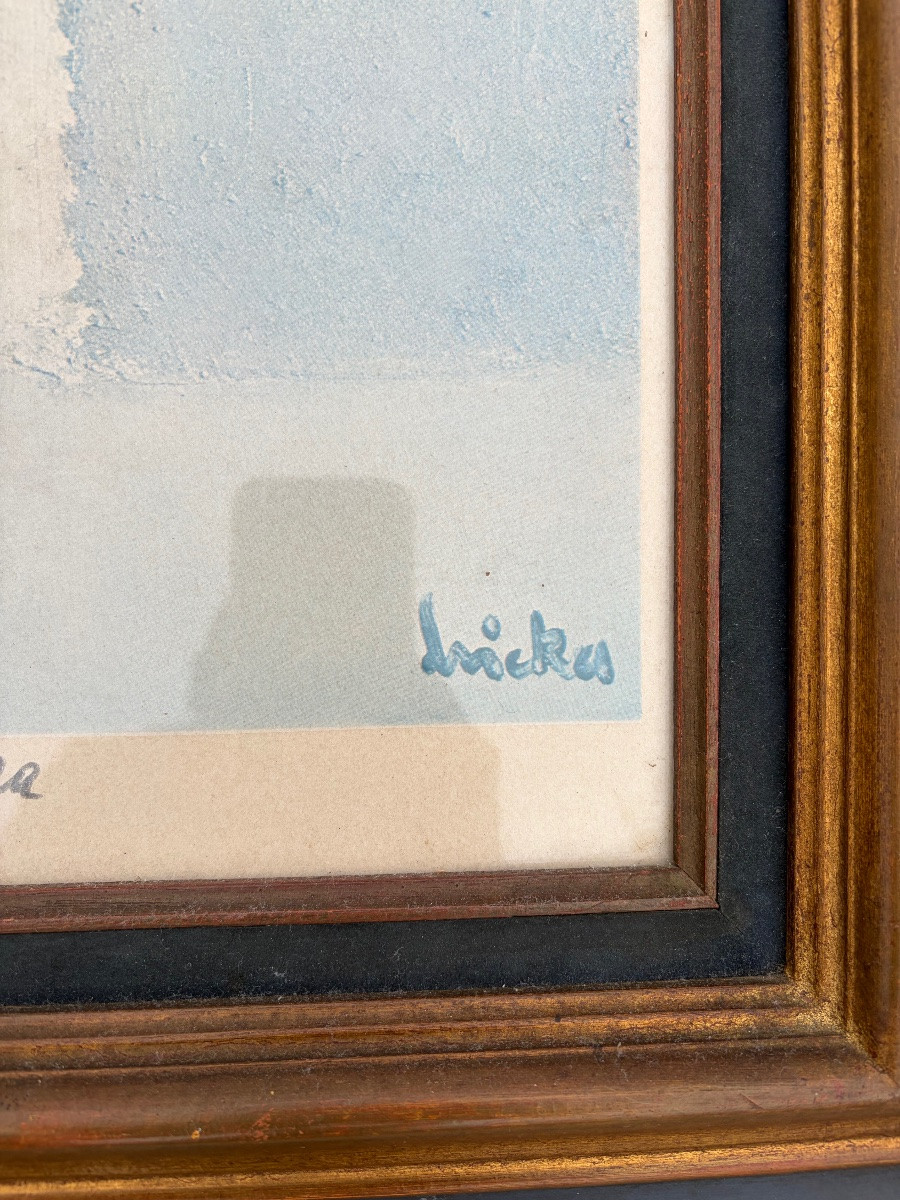 Lithographie. André BRICKA (1922-1999) Paysage grec -photo-4