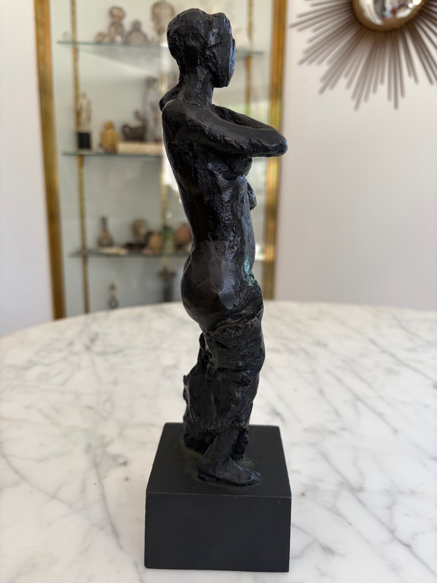 Paul GUIRAMAND (1926-2007)  Femme nue.  Bronze à patine noire.  -photo-3