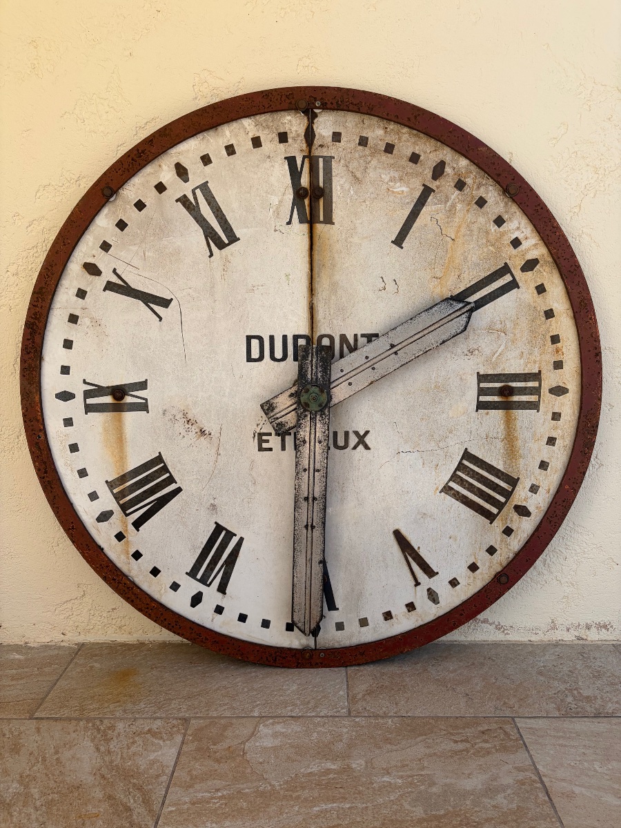 GRAND CADRAN D’HORLOGE DE CLOCHER. Vers 1900