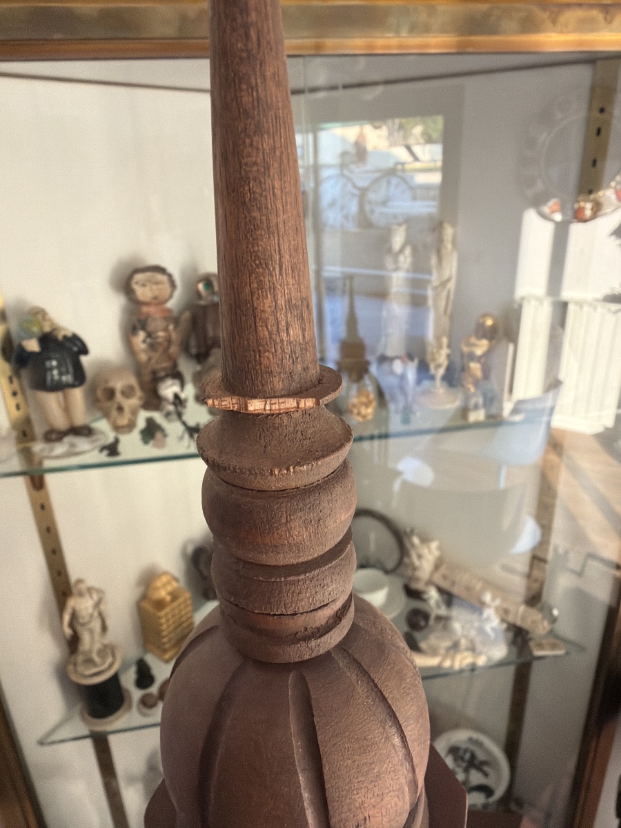 Large "cathedral" Birdcage Made Of Carved Wood-photo-6