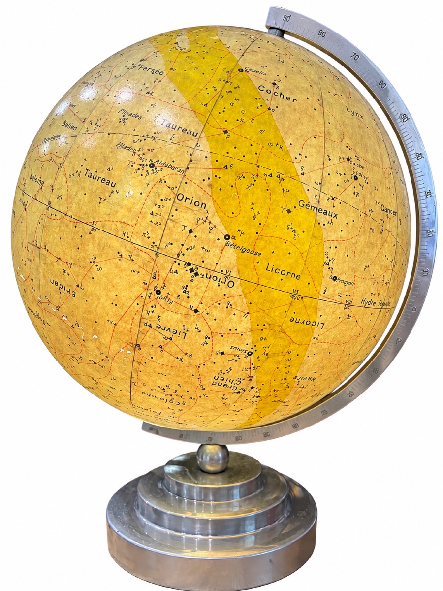 Globe céleste d’époque Art Déco signé Th. Moreux – Maison Forest, Paris-photo-2
