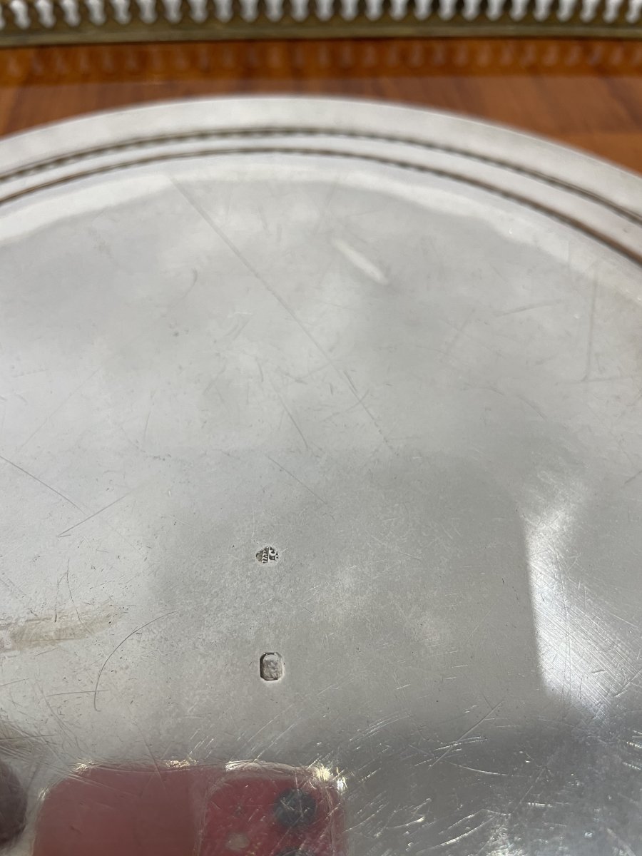 Round Silver Dish With Contour Chiseled Water Leaves. Old Man Hallmark-photo-6