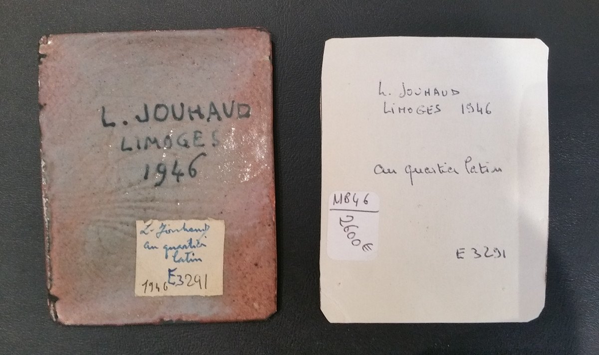 Proantic Lèon Jouhaud Limoges Enamel Plate.