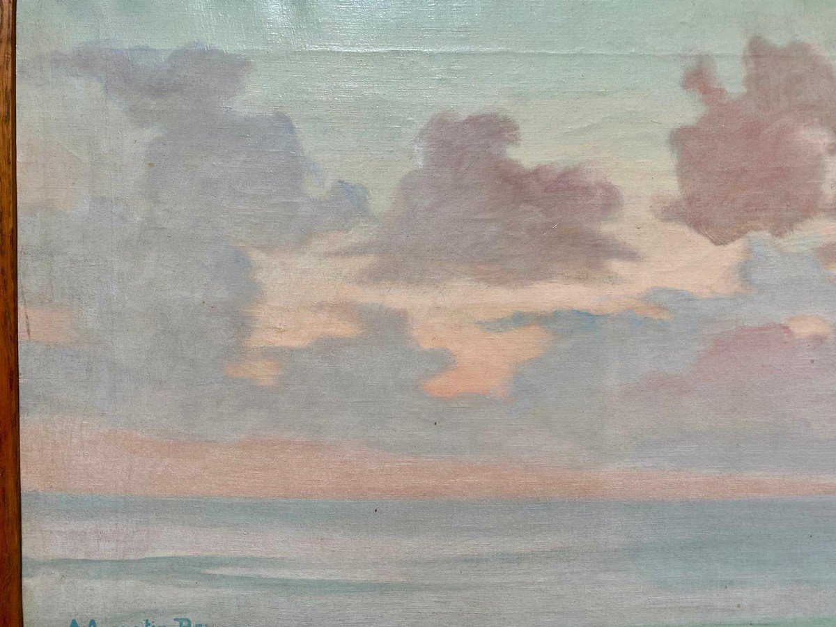 Augustin Rey (1864-1934), Clouds At Sunset, Oil On Canvas-photo-1