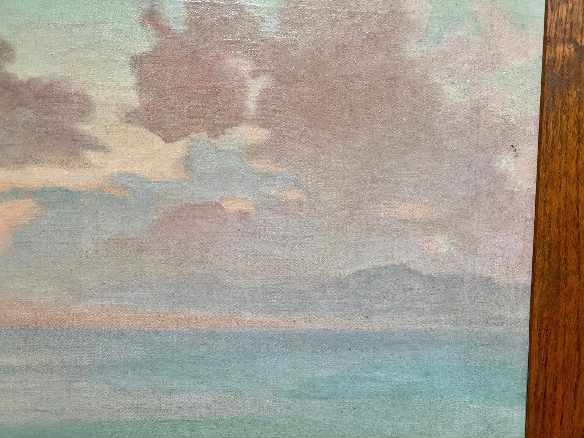 Augustin Rey (1864-1934), Clouds At Sunset, Oil On Canvas-photo-2