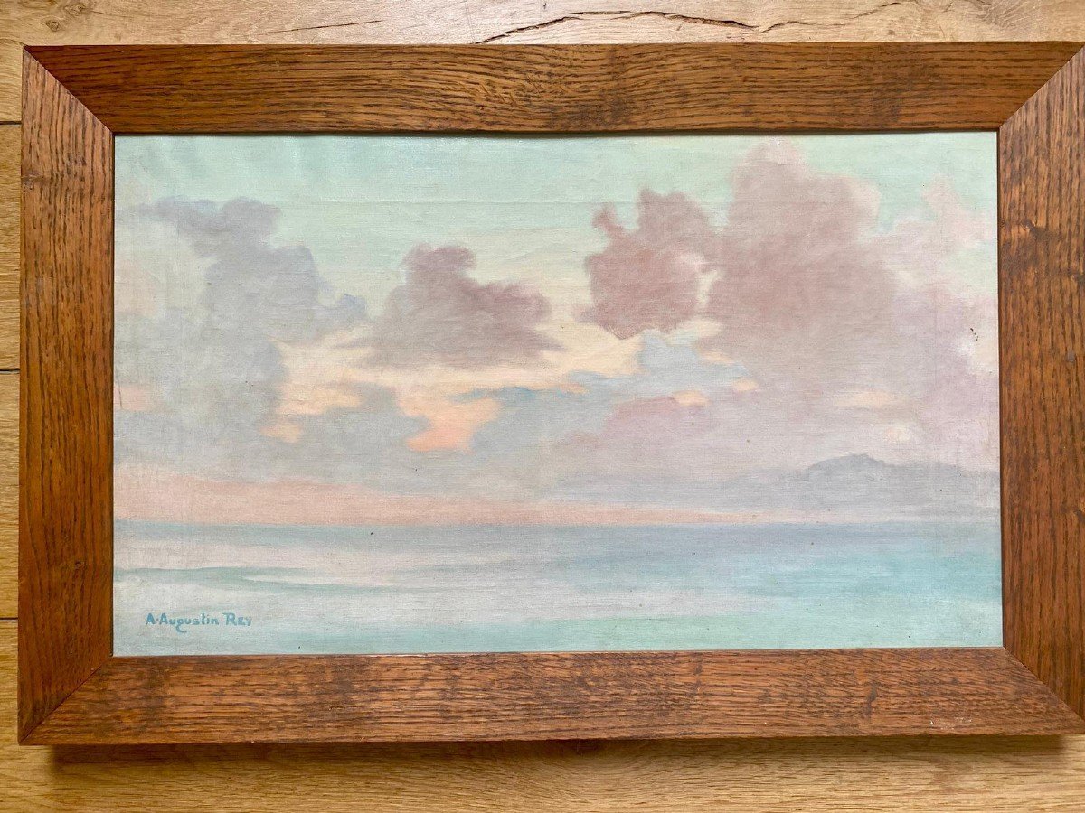Augustin Rey (1864-1934), Clouds At Sunset, Oil On Canvas-photo-3