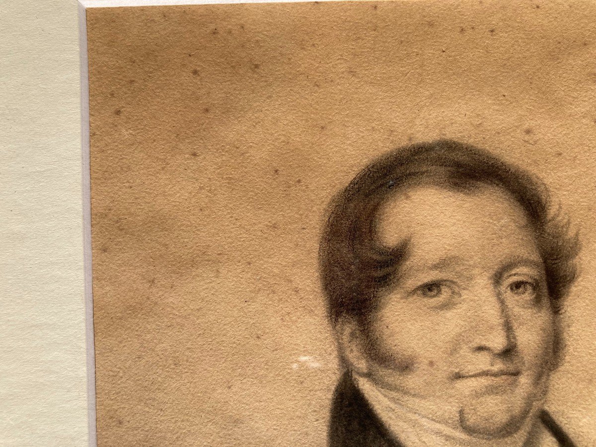 Jules BOILLY (1796-1874) Portrait d'Homme, Pierre Noire-photo-4