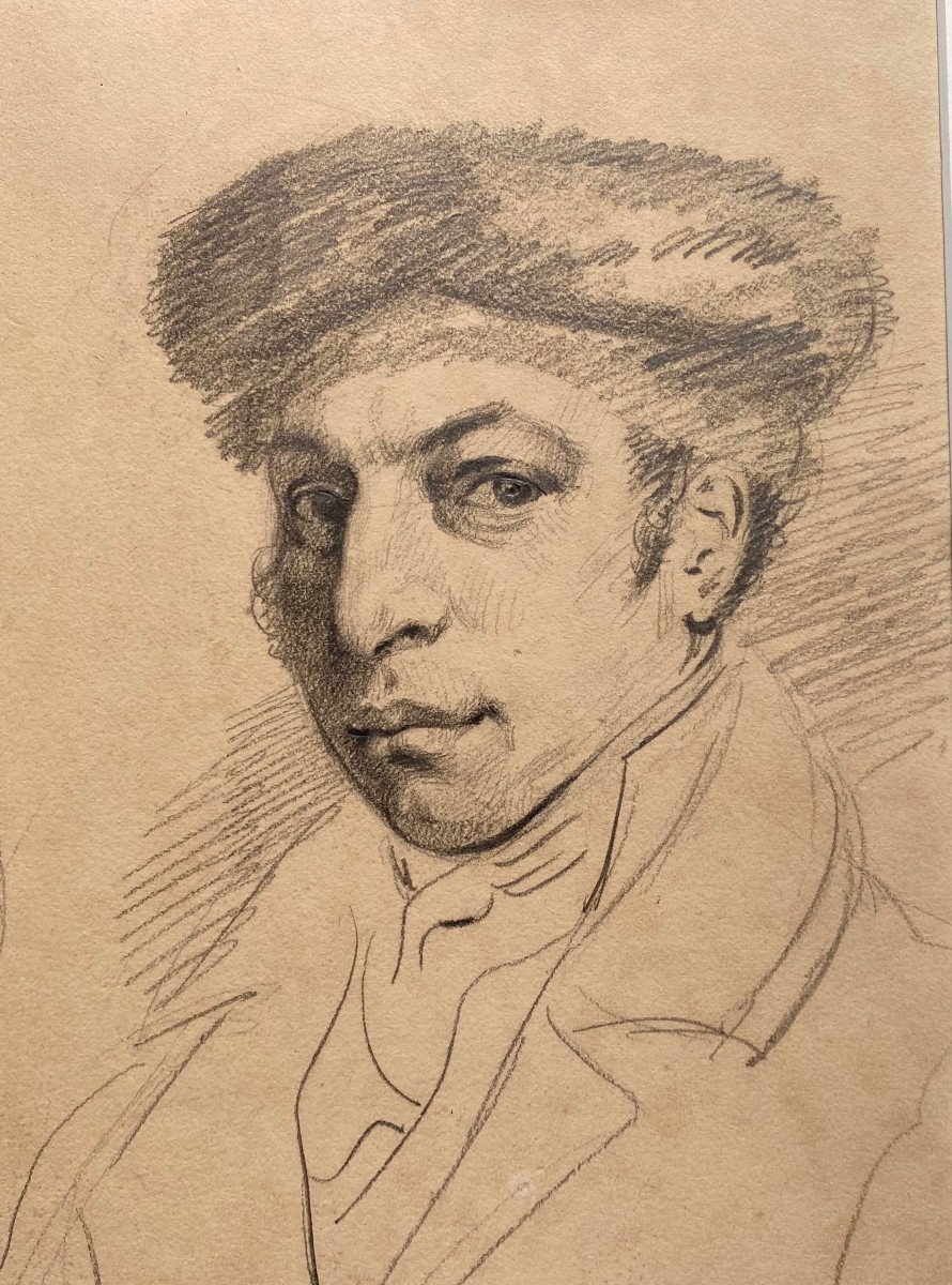Alexandre-Marie COLIN (1798-1875) Attribué à, Études, Portraits, Dessin, Mine De Plomb Estompe-photo-1
