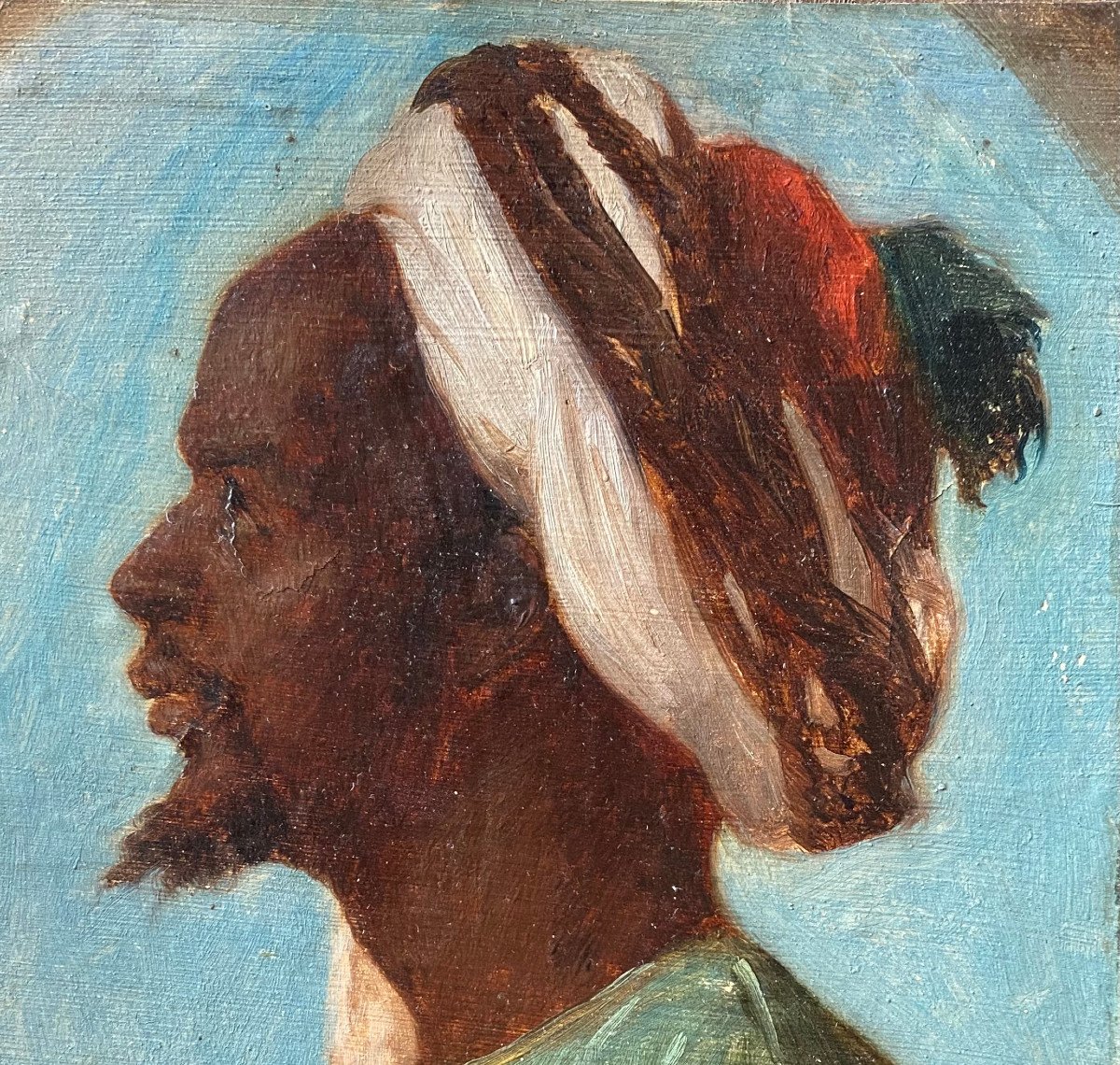 Charles Zacharie Landelle (1821-1908), Orientalist Portrait, Morocco, 1853, Oil On Paper-photo-5
