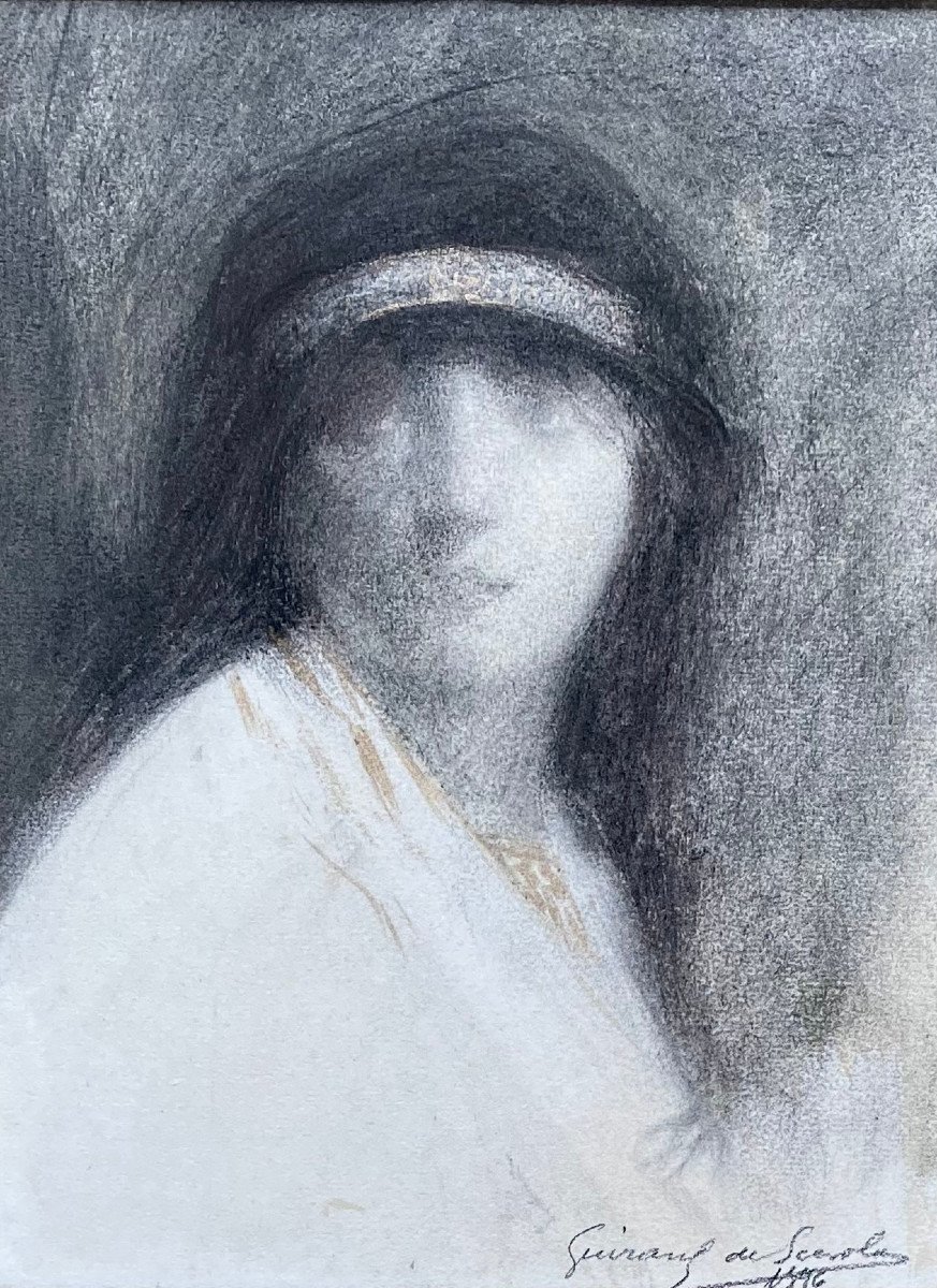 Lucien-victor Guirand De Scevola (1871-1950) Portrait Of A Young Princess, Signed And Dated 1896-photo-2