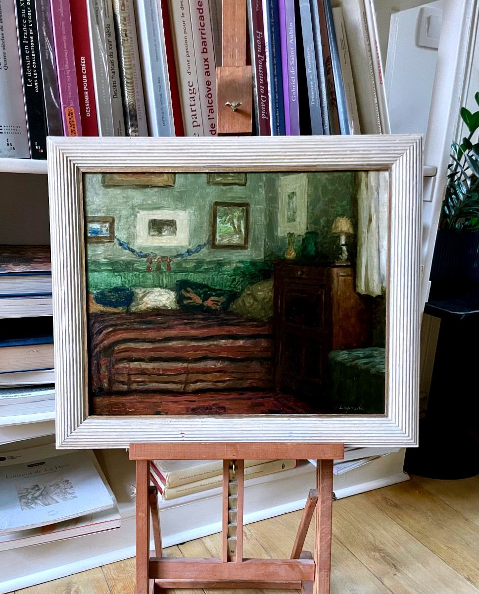 Pierre Laprade (1875-1931) Interior Of The Artist, Oil On Panel, Signed-photo-3