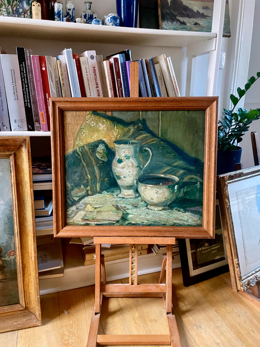 Adolphe BOIGEGRAIN (1870 - 1957)  Nature Morte , Huile sur toile ,  vers 1900-photo-3