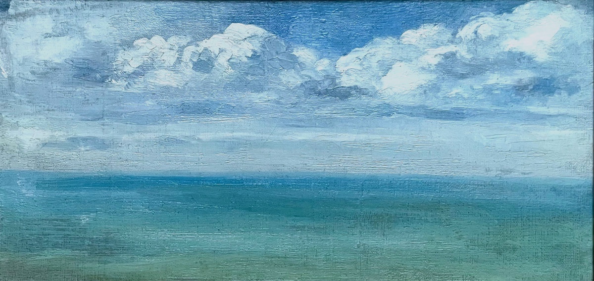 Ecole Française du XIXe siècle, Etude de Ciel, Huile sur toile  marouflée sur carton -photo-2