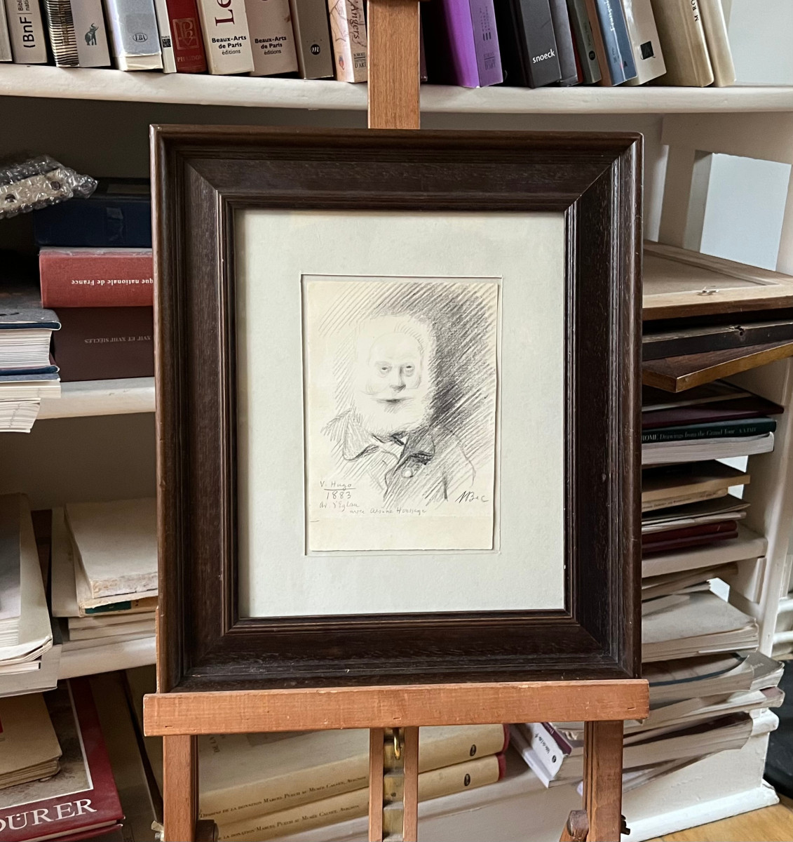 Ferdinand Bac ( 1859-1952) Portrait Of Victor Hugo, Pencil Drawing, Signed, Dated And Localized-photo-3