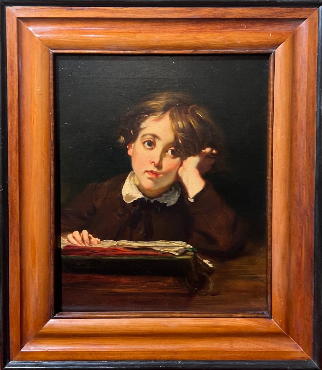 Alfred Dehodencq ( 1822-1882) Portrait Of The Artsite's Son, Edmond. Oil On Canvas, Circa 1870