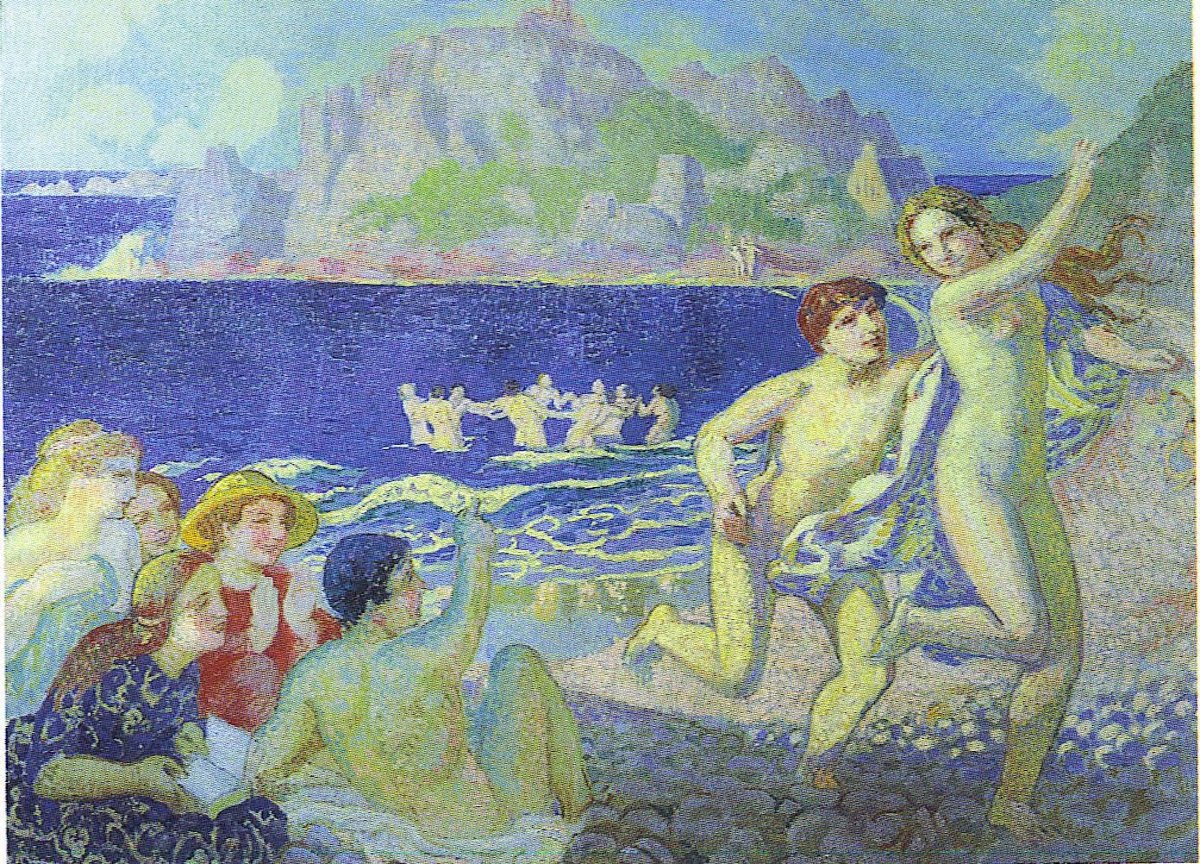 Maurice Denis (1870–1943) Study For *galatea* Or *the Pursuit*, Charcoal On Cream-colored Paper, 1908-photo-2