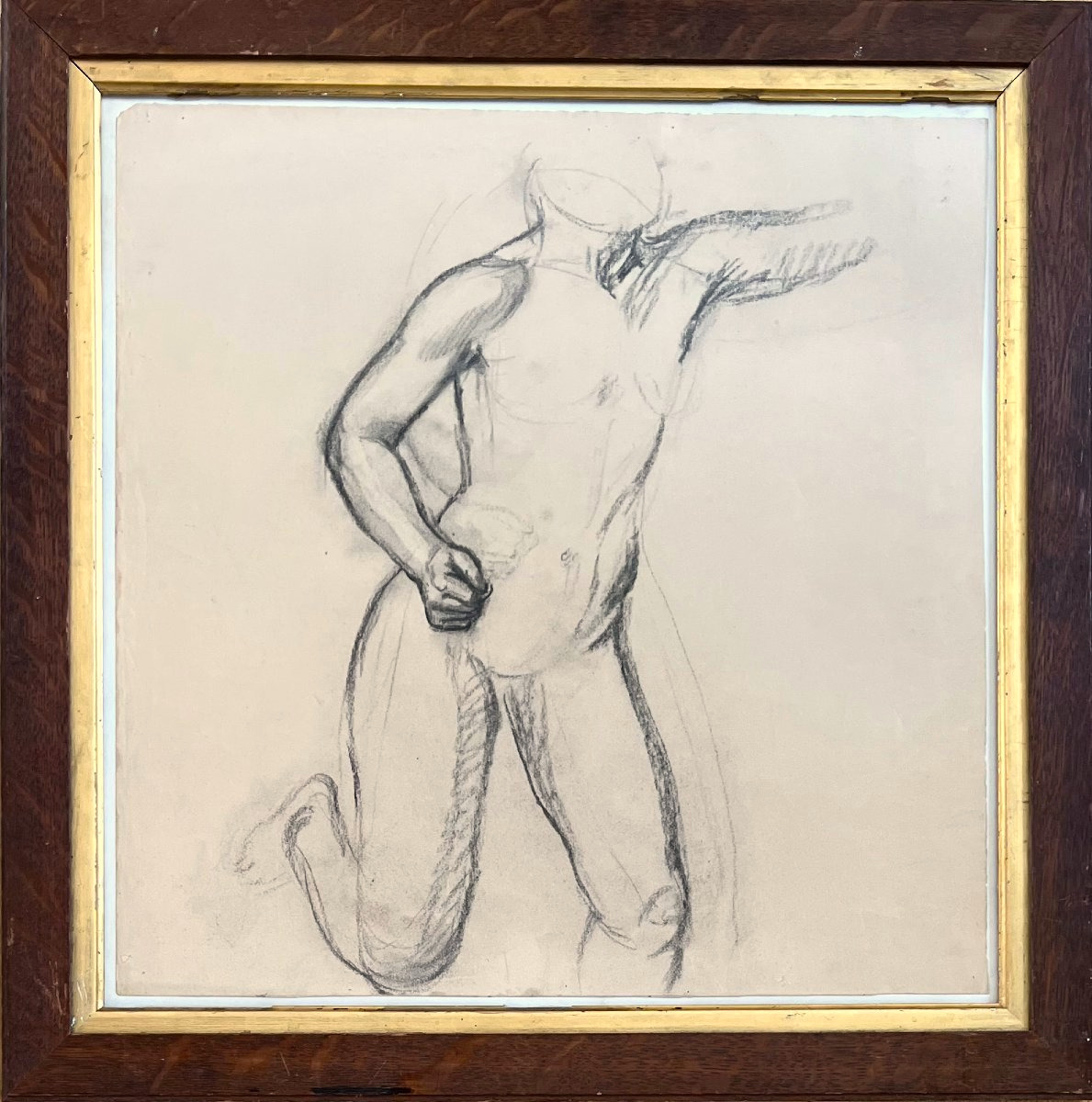 Maurice Denis (1870–1943) Study For *galatea* Or *the Pursuit*, Charcoal On Cream-colored Paper, 1908
