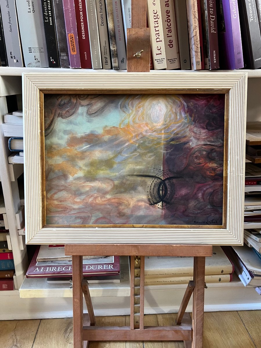 Maurice Chabas (1862–1947) Spiritualist Composition, Oil On Canvas, Signed, Circa 1910-photo-3
