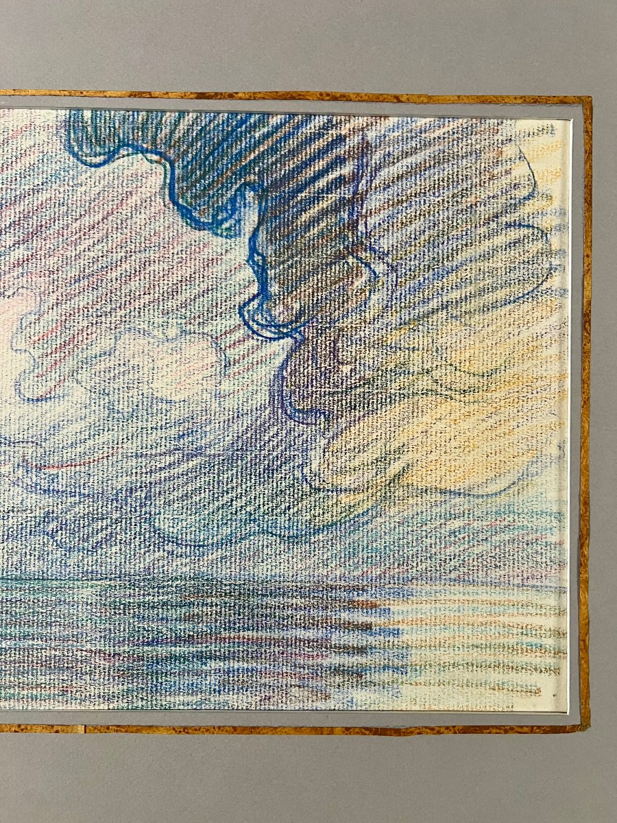 Victor PROUVE (1858-1943) Etude de Ciel, Crayons de couleur sur papier, 1915-photo-4
