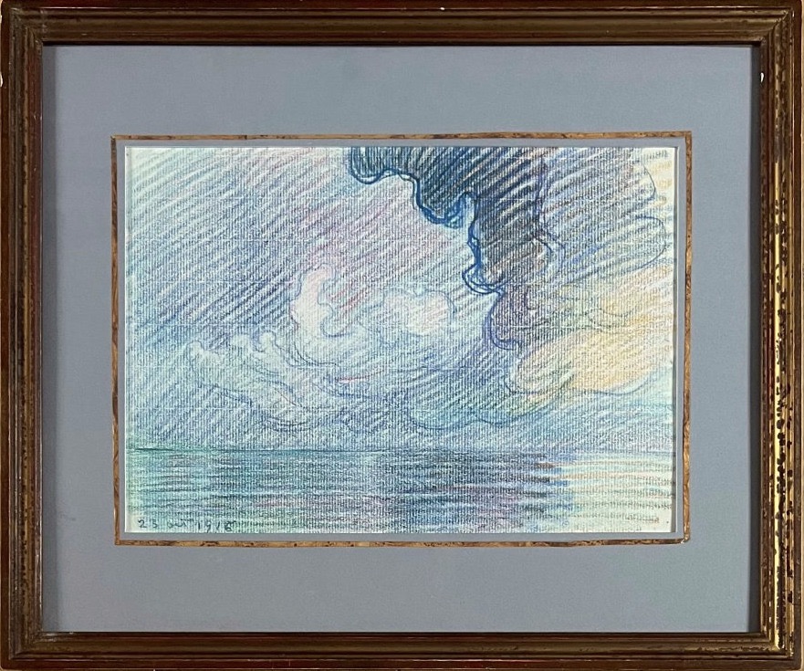 Victor PROUVE (1858-1943) Etude de Ciel, Crayons de couleur sur papier, 1915