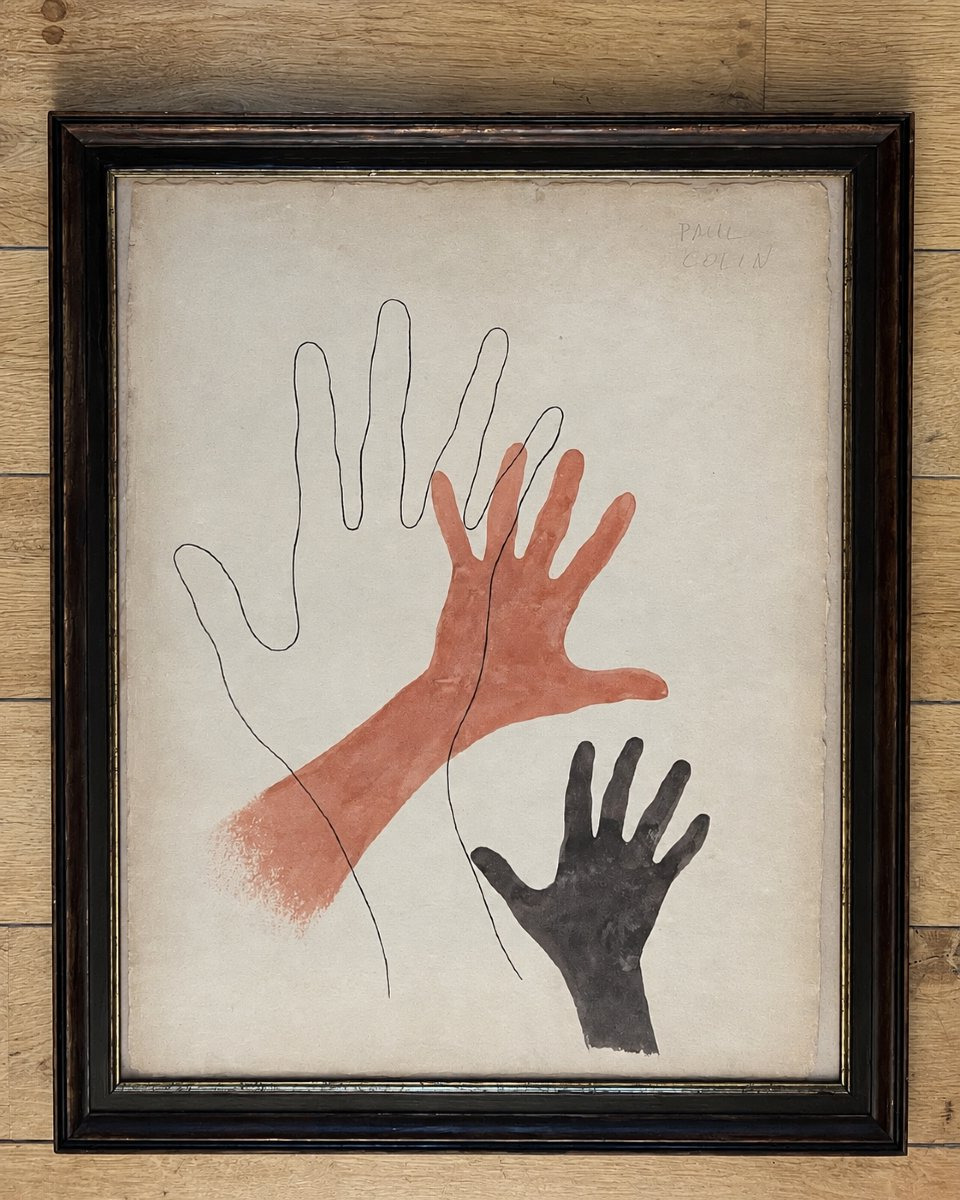 Paul COLIN (1892-1985) Etude de Mains, Projet d'affiche, Dessin, Encre et Aquarelle, Signé-photo-2