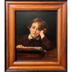 Alfred Dehodencq ( 1822-1882) Portrait Of The Artsite's Son, Edmond. Oil On Canvas, Circa 1870
