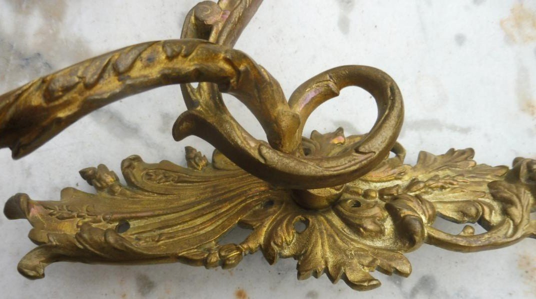 Paire d'Appliques En Bronze. 18°s-photo-1