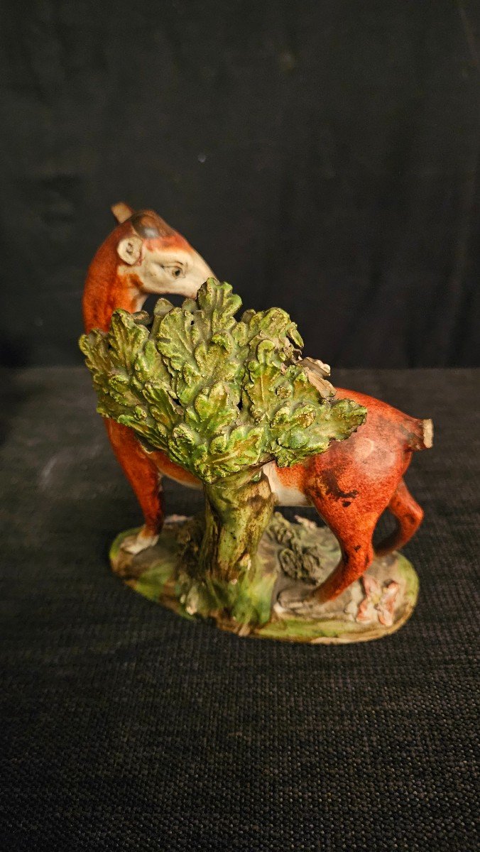 Couple de Cerf et Biche en porcelaine de Staffordshire-photo-3