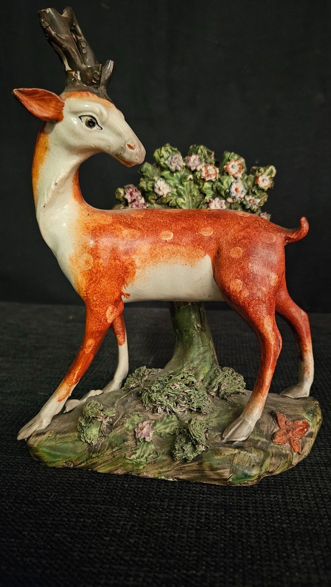 Couple de Cerf et Biche en porcelaine de Staffordshire-photo-6