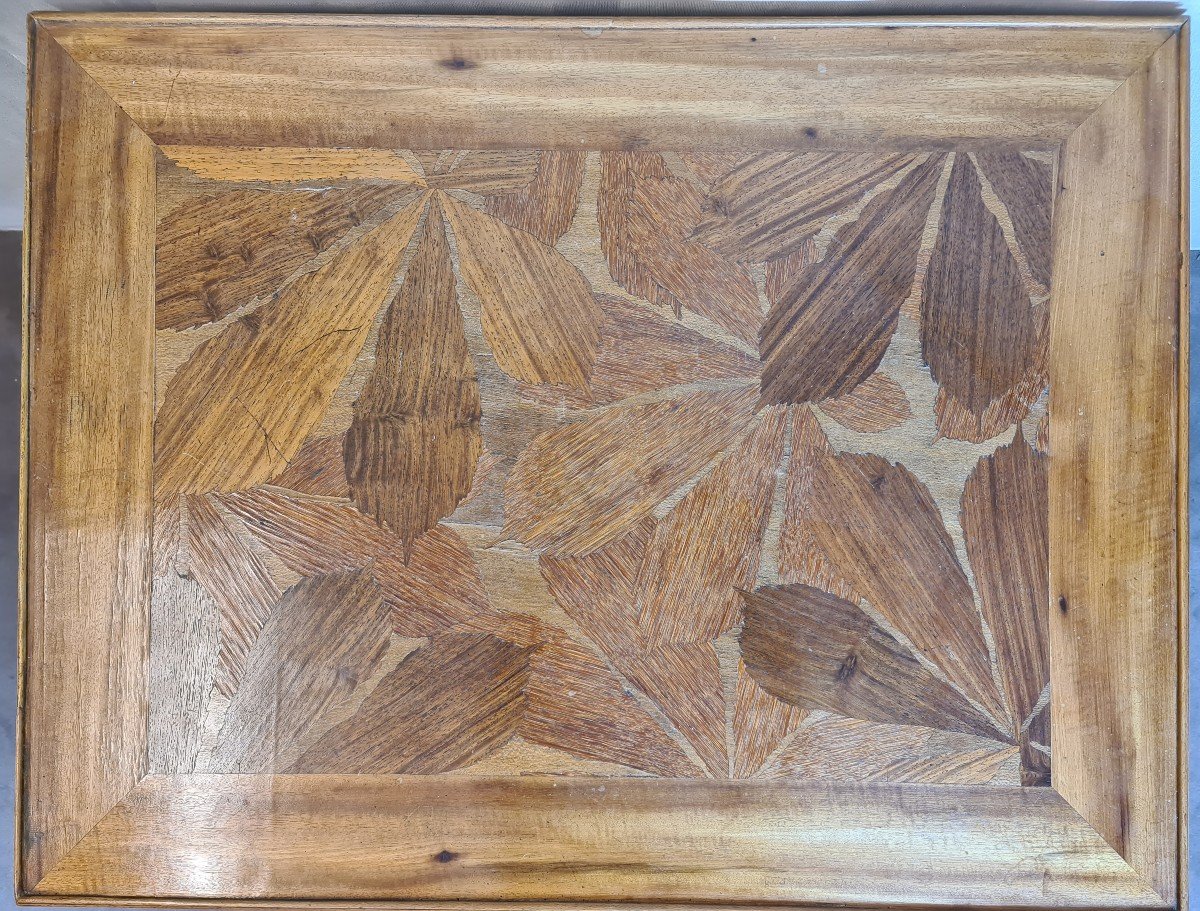 Flat Desk / Table Attributed To Majorelle "chestnut Leaves"-photo-3