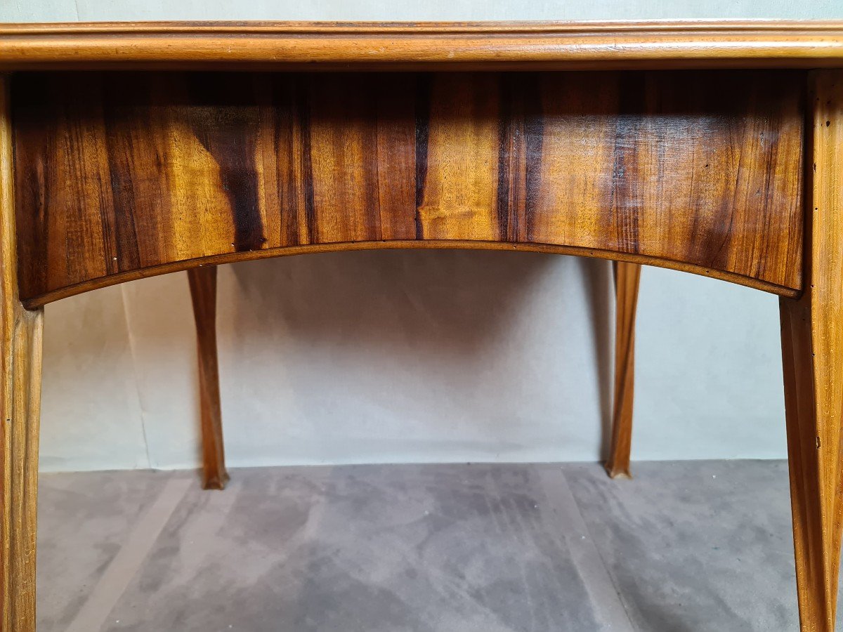 Flat Desk / Table Attributed To Majorelle "chestnut Leaves"-photo-5