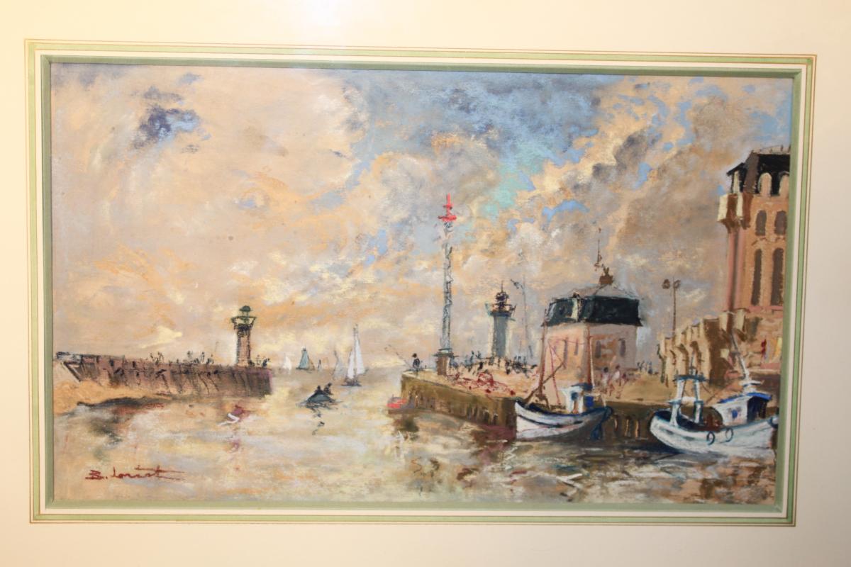 Bernard Loriot - Vue du port de Fecamp ou Trouville-photo-2