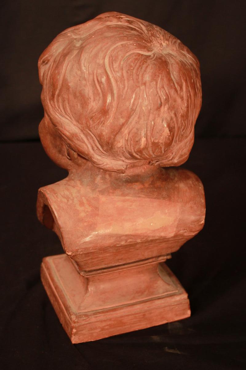 Bust Of Child In Terracotta-photo-4