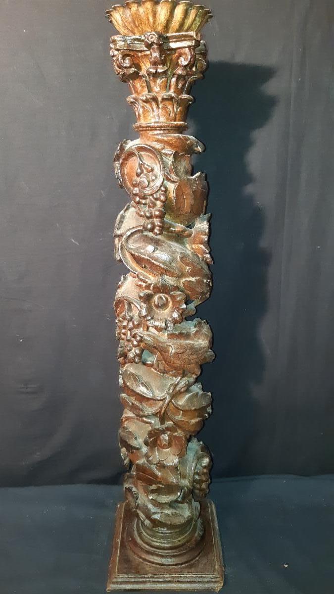Column In Carved Wood 18th