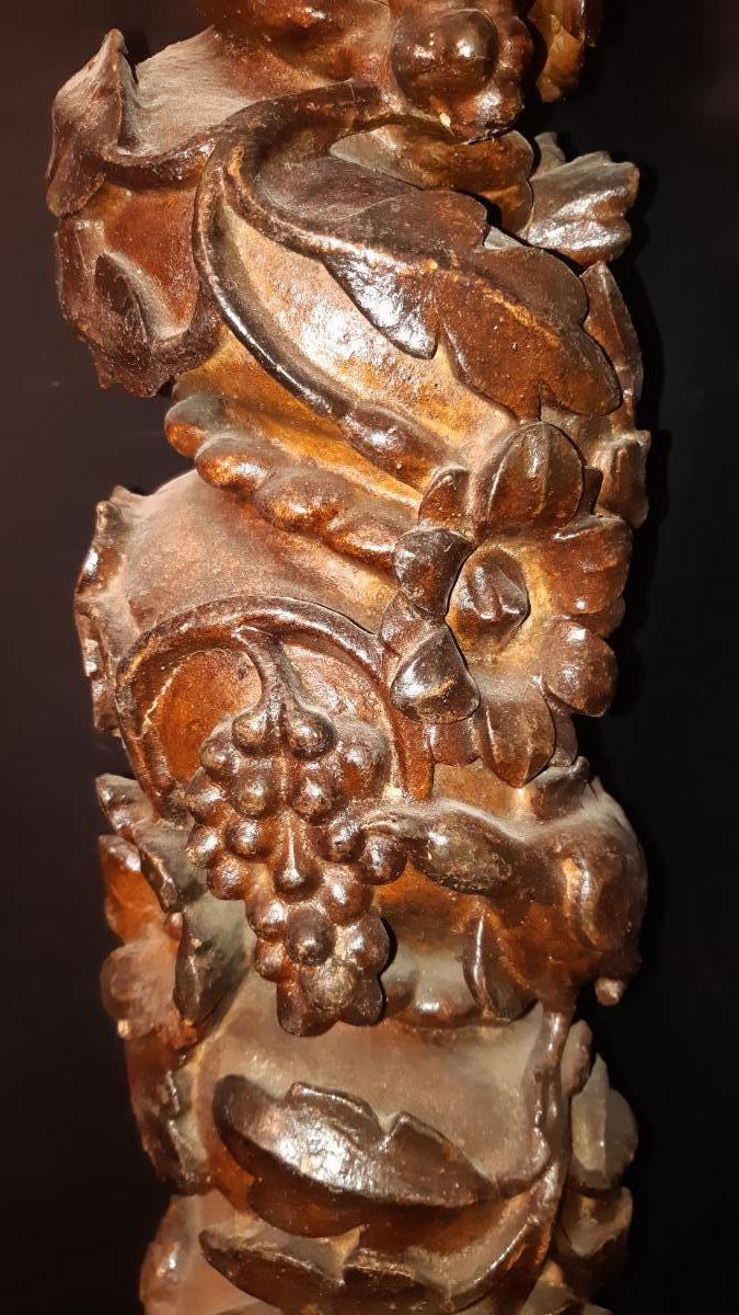 Column In Carved Wood 18th-photo-3