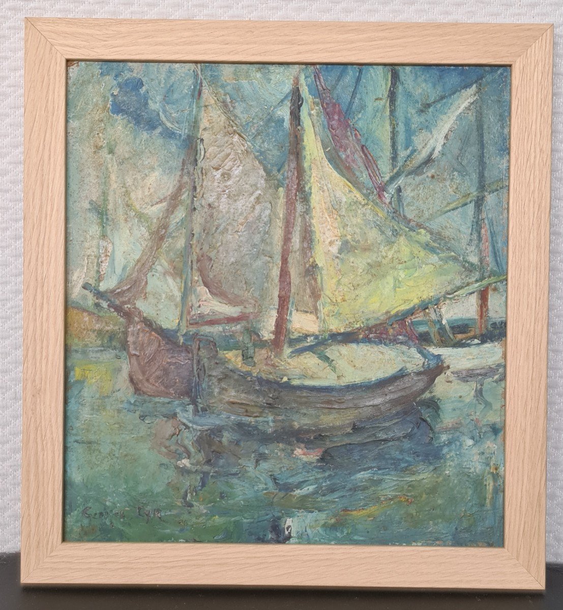 Georges Cyr - Honfleur - Huile Sur Isorel