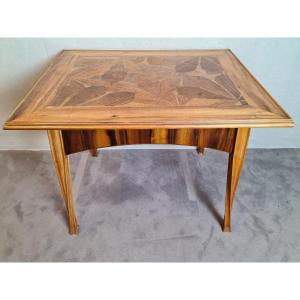 Flat Desk / Table Attributed To Majorelle "chestnut Leaves"