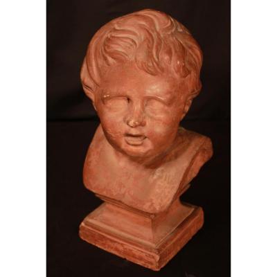 Bust Of Child In Terracotta