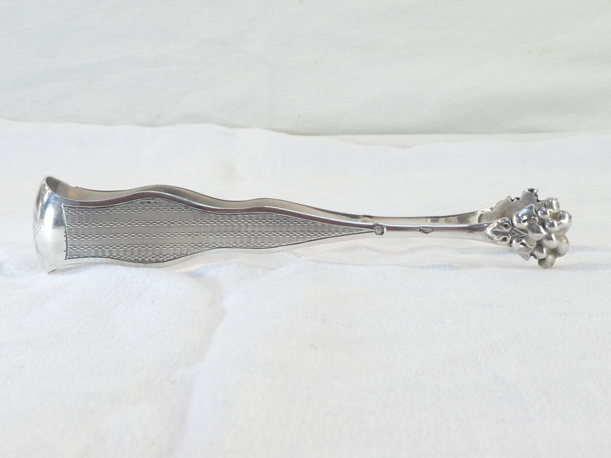 Sugar Tongs In Sterling Silver, 19th Century, Goldsmith Paul Massat-photo-2