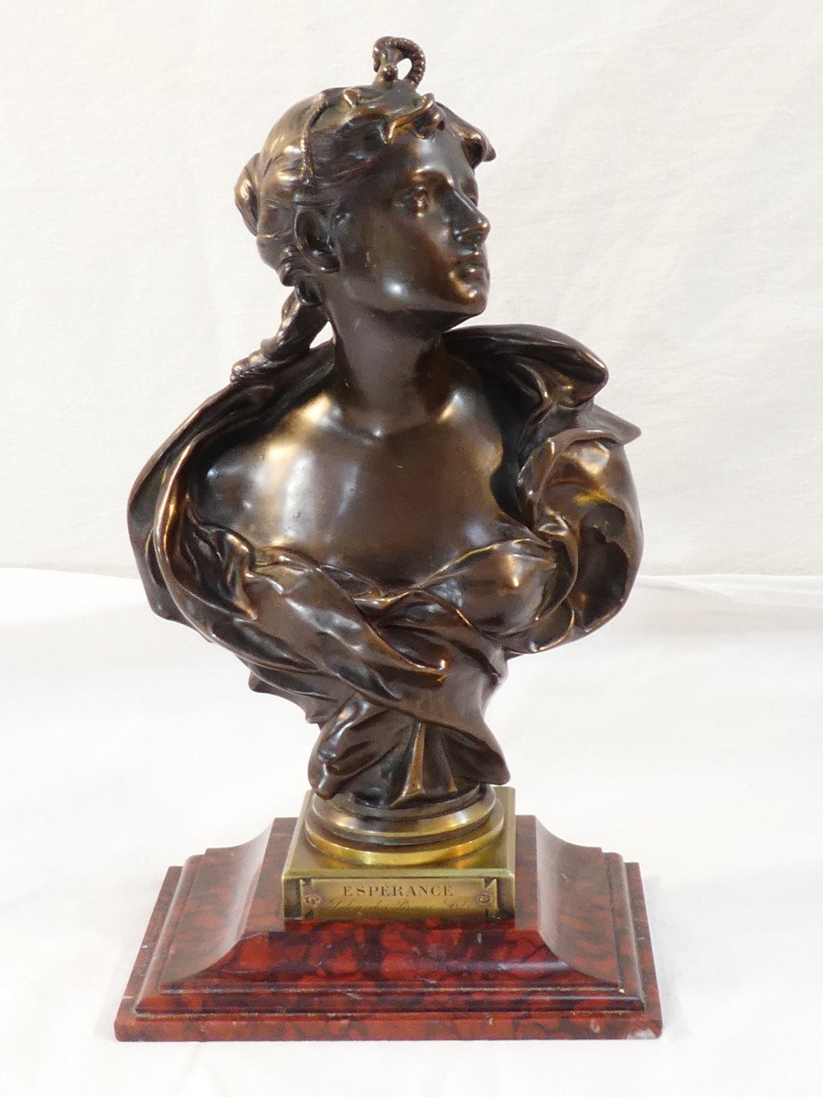 19th Century Bronze By Felix Pierre Richard "esperance"