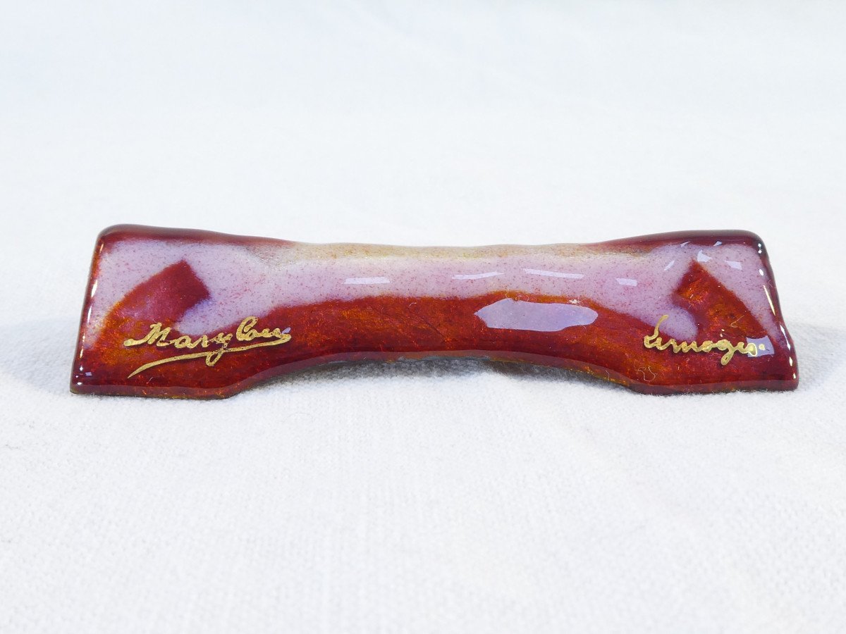 Rare 12 Knife Holders In Limoges Enamels Signed Marylou-photo-3