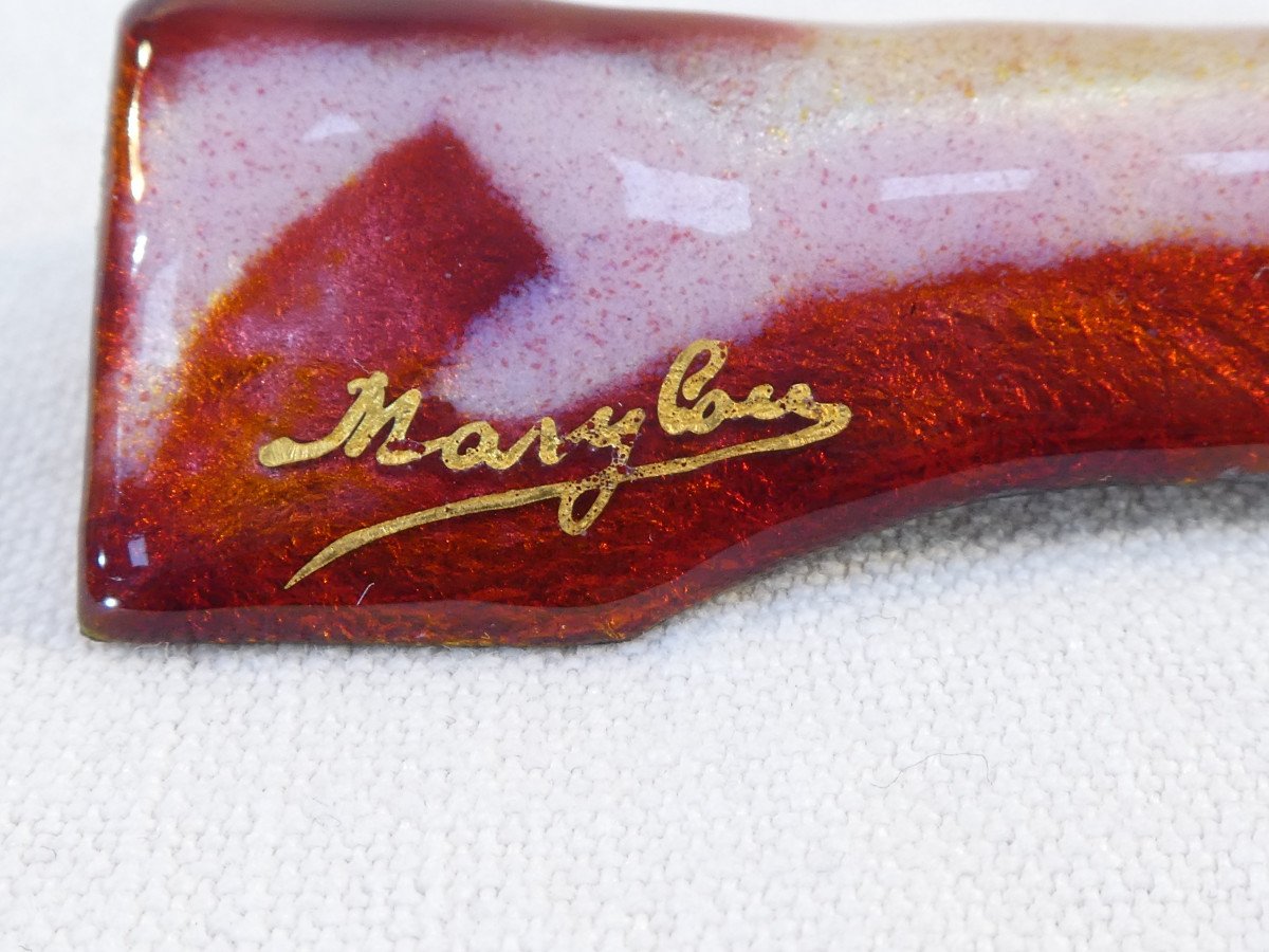 Rare 12 Knife Holders In Limoges Enamels Signed Marylou-photo-4