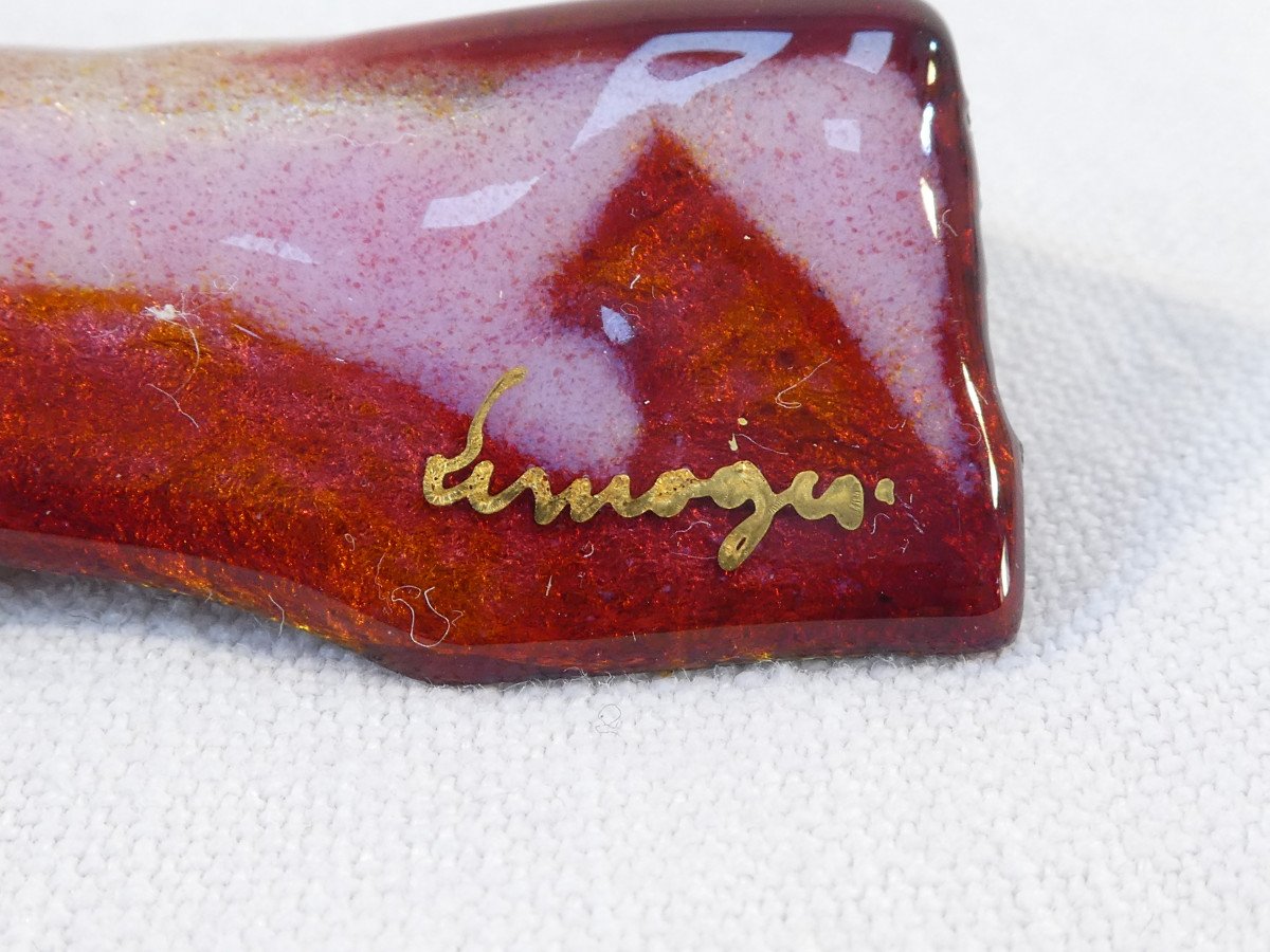 Rare 12 Knife Holders In Limoges Enamels Signed Marylou-photo-1