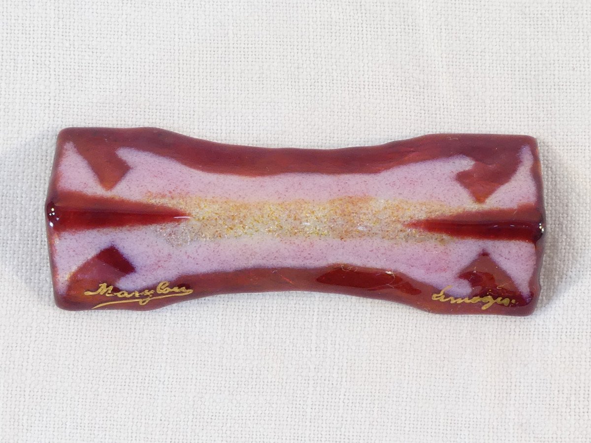 Rare 12 Knife Holders In Limoges Enamels Signed Marylou-photo-3