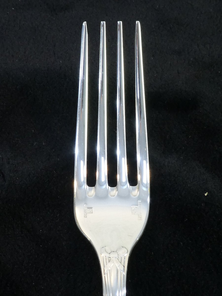 Cutlery Set Christofle 37 Pieces Model Crossed Ribbon Tbe-photo-2