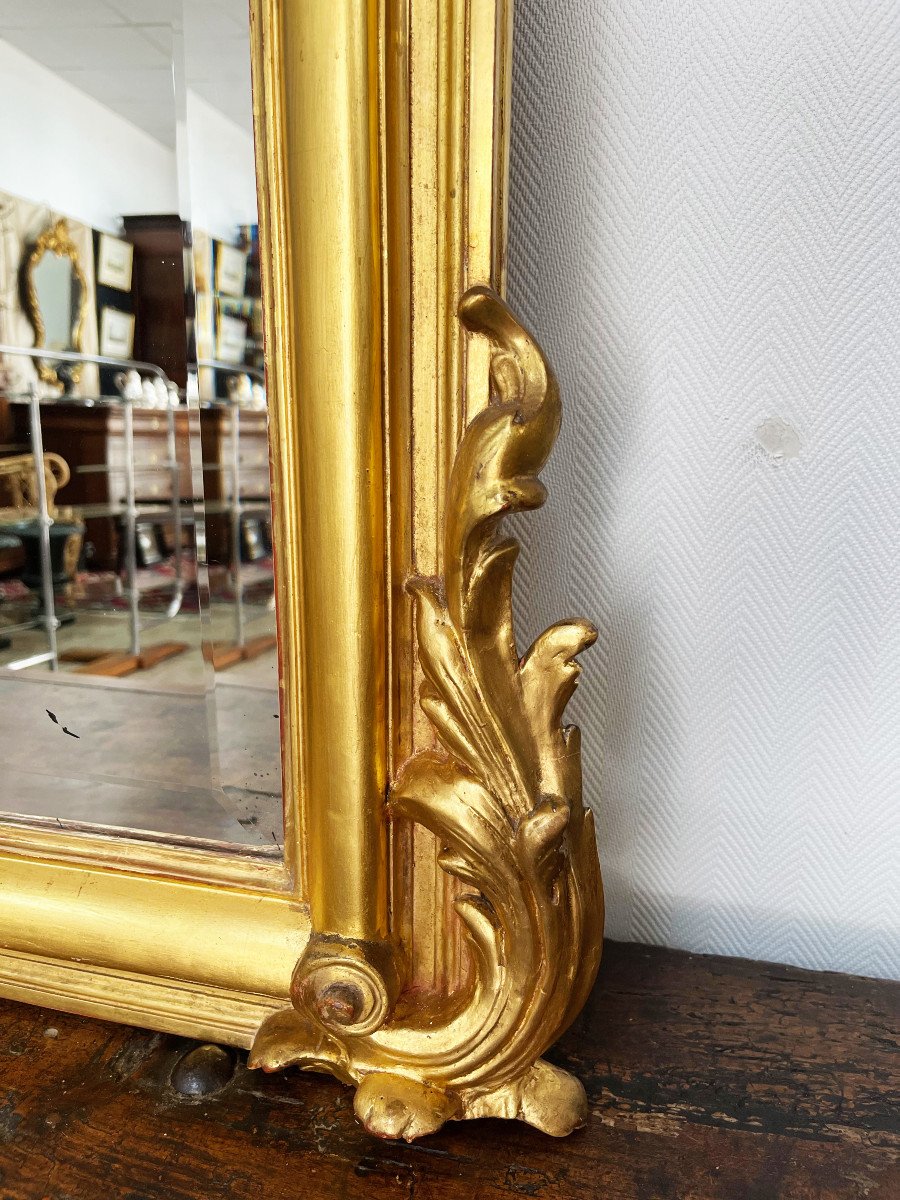 Grand Miroir Doré d'époque 19eme De Style Louis XV-photo-1